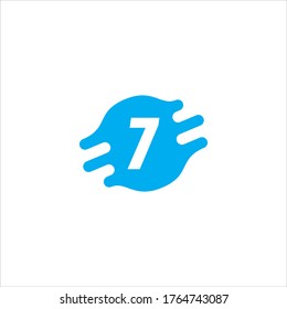 NUMBER 7 WITH MODERN BACKGROUND LOGO DESIGN
