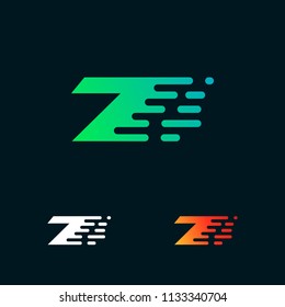 Number 7 modern speed shapes logo design vector