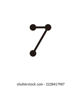 Number 7, molecule geometric symbol simple logo vector