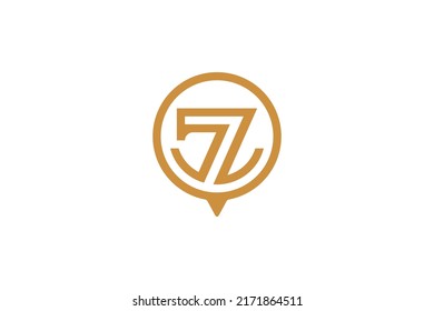 Number 7 Monoline Logo Vector