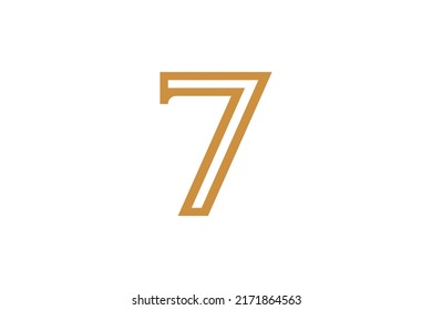 Number 7 Monoline Logo Vector
