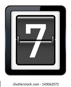 Number 7 on a mechanical timetable