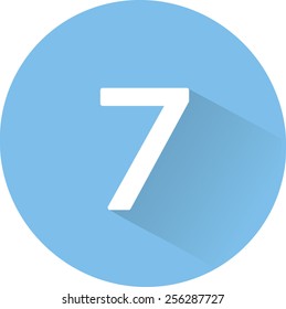 Number 7 on white background. Vector illustration