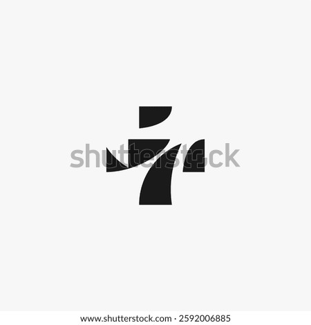 Number 7 pharmacy or Seven cross logo concept vector icon