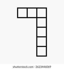number 7 pixel art icon vector illustration.