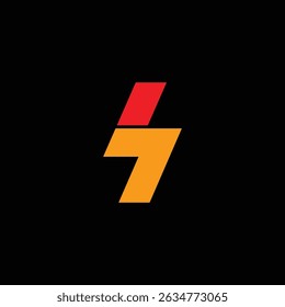 number 7 power light bolt sign logo icon. representing power, innovation, and energy in contemporary graphic design.