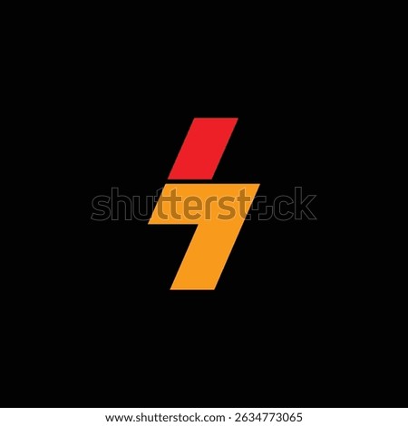 number 7 power light bolt sign logo icon. representing power, innovation, and energy in contemporary graphic design.
