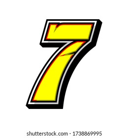 Number 7 race icon vector. Simple racing number. Flat design, Editable. Vector Illustration EPS 10