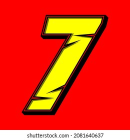 Number 7 race icon vector. Simple racing number. Flat design, Editable. Vector Illustration EPS 10
