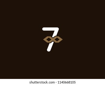 NUMBER 7 WITH RIBBON FOR ILLUSTRATION USE