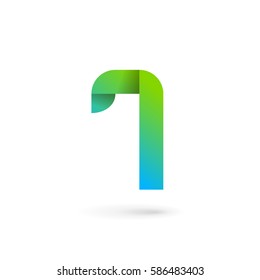 Number 7 ribbon logo icon design template elements