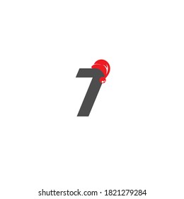 Number 7 Santa hat concept design illustration