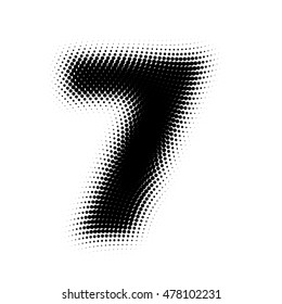 Number 7 seven halftone