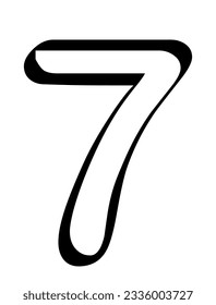 Number 7 - seven isolated on white background vector