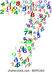 Number 7 Seven made from many colorful numbers. vector