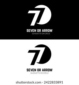 Number 7 seven on circle for lucky corporate logo design or anniversary birthday celebration
