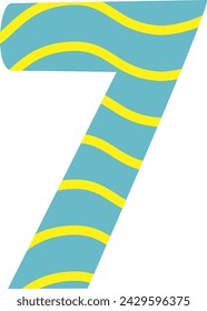 Número 7, número siete, número siete para su diseño.