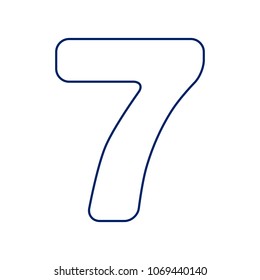 Number 7 sign design template element. Vector. Flat style black icon on white.