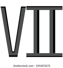 Number 7 simple illustration clip art vector