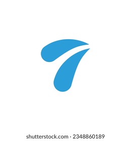 Number 7 splash geometric symbol simple logo vector