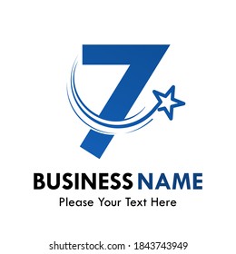 Number 7 Star Logo Template Illustration Stock Vector (Royalty Free ...