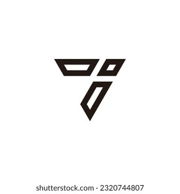 Number 7 technology, triangle geometric symbol simple logo vector