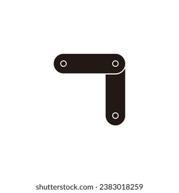 Number 7 tool, robot geometric symbol simple logo vector