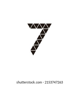 number 7 triangles geometric symbol simple logo vector