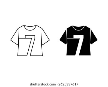 number 7 tshirt apparel symbol icon design vector isolated transparent background