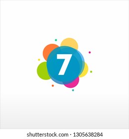 Number 7 vector font alphabet. Abstract 7 logo designs concept vector, Colorful Number 7 logo designs - Vector