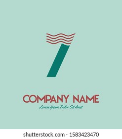 Number 7 vector font alphabet, modern dynamic flat design for your unique elements design , logo, corporate identity, application, creative poster & more