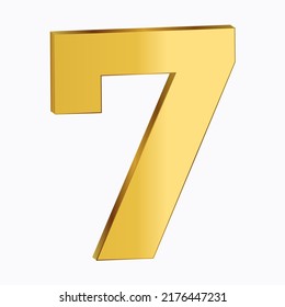 Number 7 Vector Gold Gradient Color Free Vector Png
