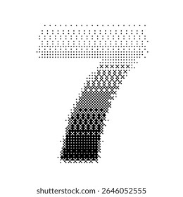 Number 7 vector with gradation bitmap effect