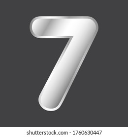 Number 7 vector in silver style. Eps10 vector illustration.