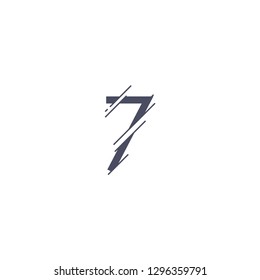 Number 7 Vector Template Design Illustration