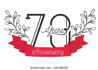 number 70 for anniversary celebration card icon