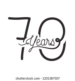 number 70 for anniversary celebration card icon