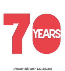 number 70 for anniversary celebration card icon