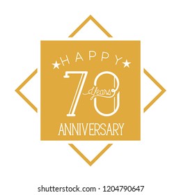number 70 for anniversary celebration card icon