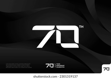 Número 70 diseño de icono logo 70º aniversario de aniversario 70