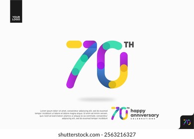 Number 70 logo icon design, 70th birthday logo number, anniversary 70