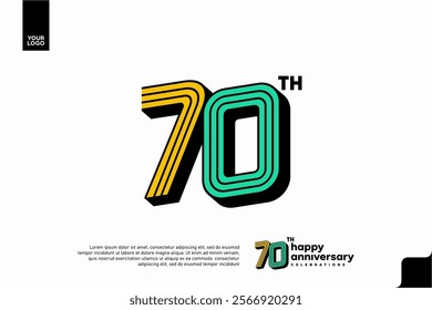 Number 70 logo icon design, 70th birthday logo number, anniversary 70