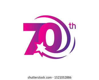 Number 70 logo or symbol template design