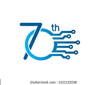 Number 70 logo or symbol template design