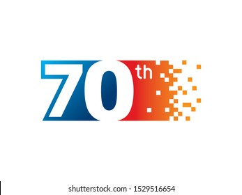 Number 70 logo or symbol template design