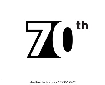 Number 70 logo or symbol template design
