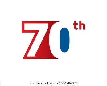 Number 70 logo or symbol template design