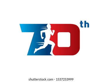 Number 70 logo or symbol template design
