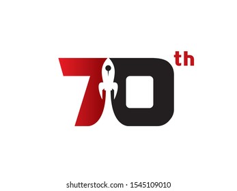 Number 70 logo or symbol template design