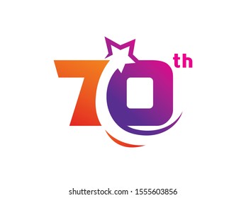 Number 70 logo or symbol template design